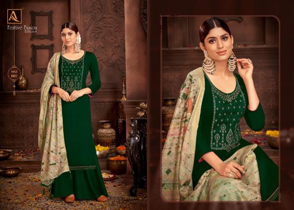 Alok Festive Fusion 3 Fancy Cotton Embroidery Festive Wear Salwar